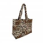 Wholesale leopard Print Puffer Quilted Tote Bag Internal Open Pocket Internal Zi