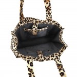 Wholesale leopard Print Puffer Quilted Tote Bag Internal Open Pocket Internal Zi