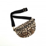 Wholesale leopard Print Sling Belt Bag adjustable webbed strap secure zip closur