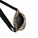 Wholesale leopard Print Sling Belt Bag adjustable webbed strap secure zip closur