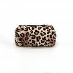 Wholesale leopard Print Cosmetic Pouch soft textured exterior smooth zip top clo