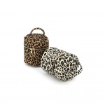 Wholesale leopard Print Bucket Bag structured drawstring silhouette top handle d
