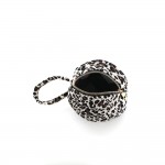 Wholesale leopard Print Round Top Handle Bag plush textured exterior sleek circu