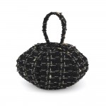 Wholesale tweed ball bag matching round top handle hidden zip closure Rounded do