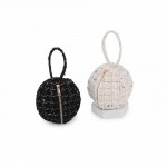 Wholesale tweed ball bag matching round top handle hidden zip closure Rounded do