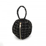 Wholesale tweed ball bag matching round top handle hidden zip closure Rounded do