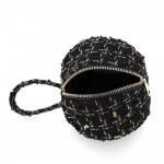 Wholesale tweed ball bag matching round top handle hidden zip closure Rounded do