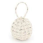 Wholesale tweed ball bag matching round top handle hidden zip closure Rounded do