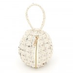 Wholesale tweed ball bag matching round top handle hidden zip closure Rounded do