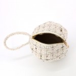 Wholesale tweed ball bag matching round top handle hidden zip closure Rounded do