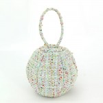 Wholesale tweed ball bag matching round top handle hidden zip closure Rounded do