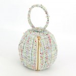 Wholesale tweed ball bag matching round top handle hidden zip closure Rounded do