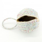 Wholesale tweed ball bag matching round top handle hidden zip closure Rounded do