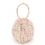 Wholesale tweed ball bag matching round top handle hidden zip closure Rounded do