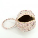 Wholesale tweed ball bag matching round top handle hidden zip closure Rounded do