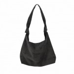 Wholesale suede shoulder bag soft slouch body strap clean minimal front Roomy ma