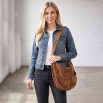 Wholesale slouchy suede hobo bag adjustable strap soft unstructured body Roomy m