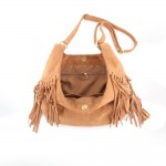 Wholesale fringe hobo bag soft vegan suede slouchy crescent body long shoulder s