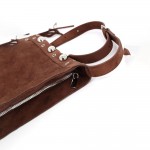 Wholesale fringe crossbody bag soft vegan suede long adjustable strap studded tr