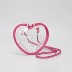 Wholesale clear Heart Crossbody Bag Vegan Leather Trim Full Zip Closure Detachab