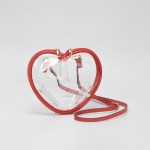 Wholesale clear Heart Crossbody Bag Vegan Leather Trim Full Zip Closure Detachab