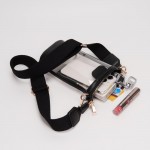 Wholesale clear Rectangular Cross Body Bag Vegan Leather Trim Full Zip Closure T