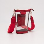 Wholesale clear Rectangular Cross Body Bag Vegan Leather Trim Full Zip Closure T