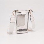 Wholesale clear Rectangular Cross Body Bag Vegan Leather Trim Full Zip Closure T