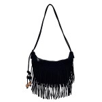 Wholesale do Everything Love Suede Fringe Crossbody Bag Wooden Ball Tassel Full