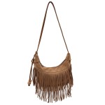 Wholesale do Everything Love Suede Fringe Crossbody Bag Wooden Ball Tassel Full