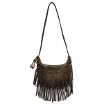 Wholesale do Everything Love Suede Fringe Crossbody Bag Wooden Ball Tassel Full