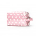 Clear Coat Polka Dot Pouch 

- Full Zip Closure
- Lined Body 
- Side Handle 
- Approximately 8" L X 5" T X 3.5" D
