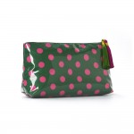 Wholesale clear Coat Polka Dot Pouch Tassels Full Zip Closure Lined Body L T D