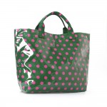 Wholesale polka Dot Clear Coat Tote Bag Snap Closure Lined Body Internal Zip Poc