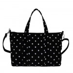 Wholesale soft Nylon Polka Dot Tote Bag Full Zip Closure Lined Body Inner Zip Cl
