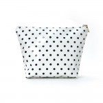 Wholesale polka Dot Makeup Bag glossy finish wipes clean seconds roomy zip top p