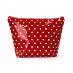 Wholesale polka Dot Makeup Bag glossy finish wipes clean seconds roomy zip top p