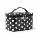 Wholesale polka dot train case zip lid top carry handle roomy single compartment