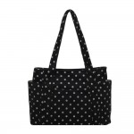 Wholesale quilted polka dot tote bag roomy main compartment twin shoulder straps