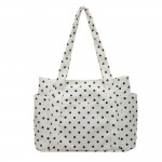 Wholesale quilted polka dot tote bag roomy main compartment twin shoulder straps
