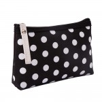 Wholesale polka Dot Zip Cosmetic Pouch canvas classic dot print contrast zipper
