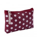 Wholesale polka Dot Zip Cosmetic Pouch canvas classic dot print contrast zipper