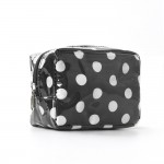 Wholesale polka Dot Boxy Cosmetic Pouch glossy finish smooth zip closure compact