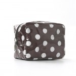 Wholesale polka Dot Boxy Cosmetic Pouch glossy finish smooth zip closure compact