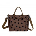 Wholesale polka Dot Nylon Crossbody Tote dual top handles adjustable shoulder st