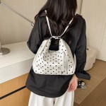 Wholesale polka Dot Convertible Hobo Backpack soft faux leather slouchy silhouet