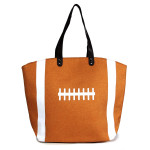 Wholesale football tote bag tailgating monogramming bag snap closure lined inter