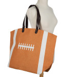 Wholesale football tote bag tailgating monogramming bag snap closure lined inter