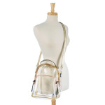 Wholesale clear PVC handbag GAMEDAY bag can be worn crossbody bag backpack has t