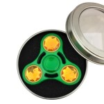 Wholesale green yellow heavy metal fidget spinner Packaged round tin can Allows